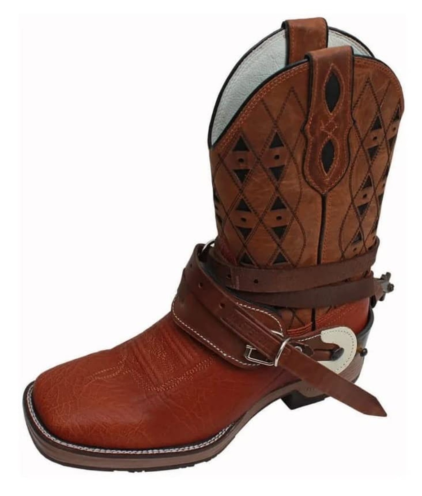 Adult Leather Rodeo Boot Tie Straps Set - Bull Riding 3/4" x 54"
