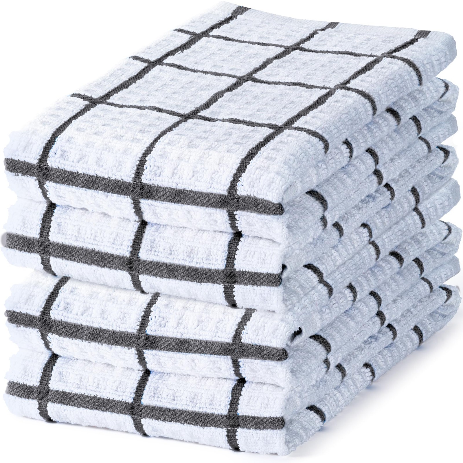 4 Pack Waffle Weave Kitchen Towels, 15" x 25" Absorbent Dish Towels, 100% Cot...