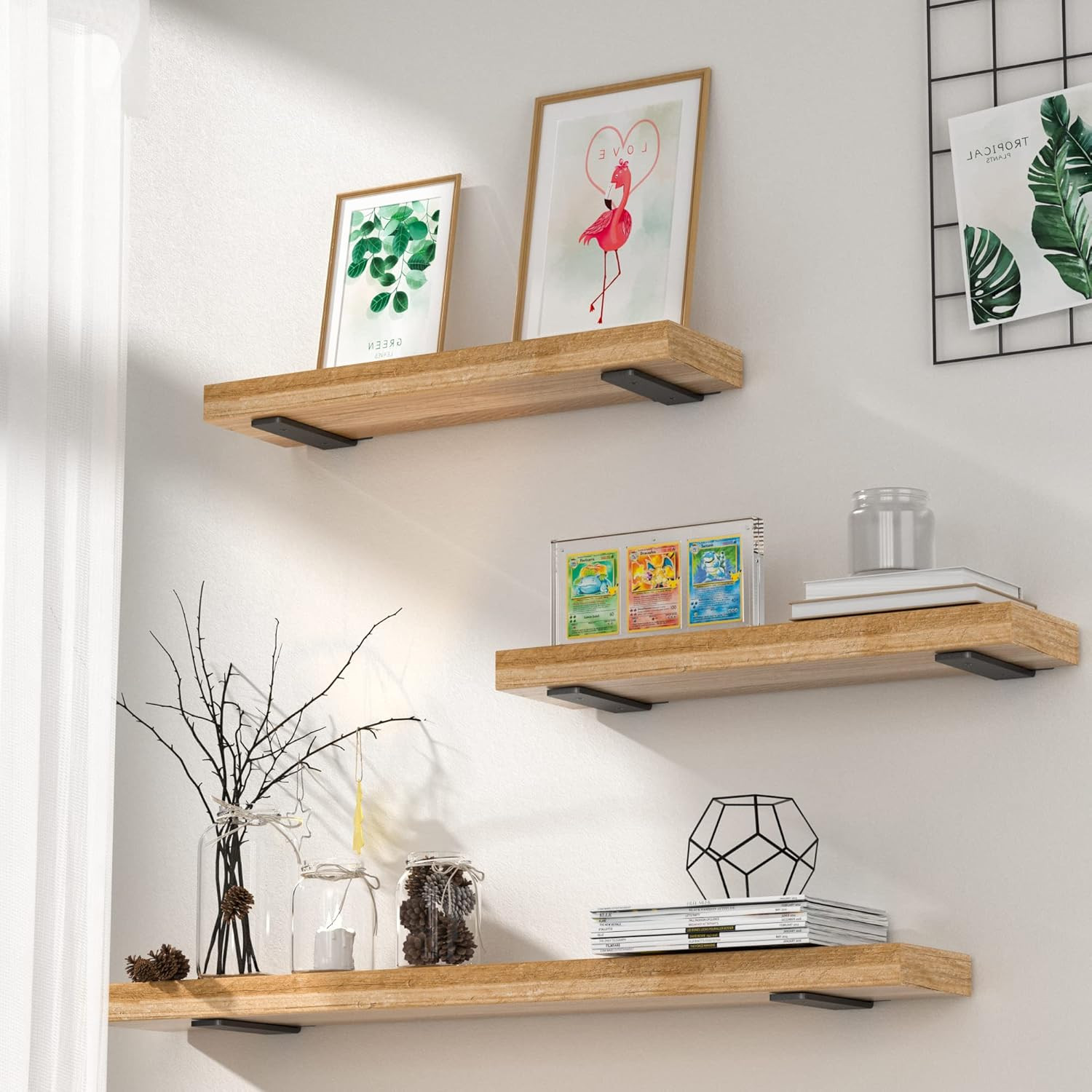 6 Pack Floating Shelf Bracket 6 Inch, Heavy Duty Hidden L Brackets, DIY Rustic I