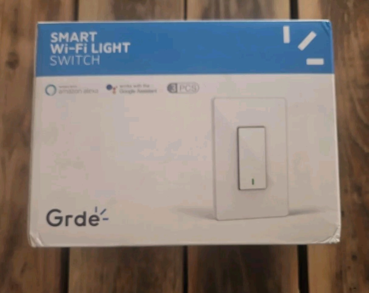 Grade Smart WiFi Light Switch - 3 Pieces, Works w/ Amazon & Google, New/Open Box