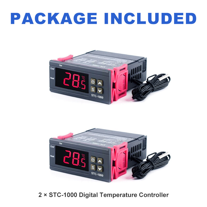 STC-1000 AC 110V-220V Digital Temperature Controller Thermostat With Sensor x2
