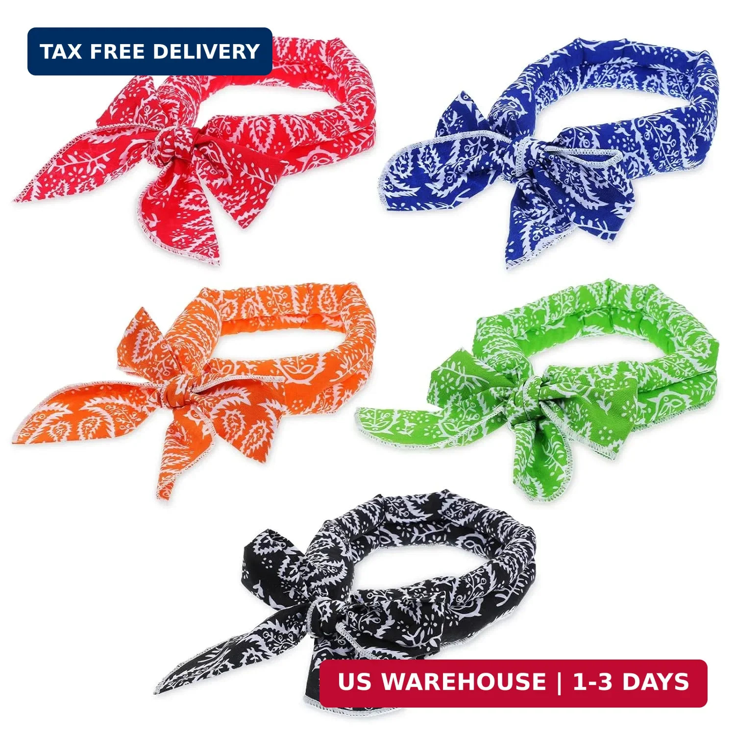Cooling Neck Coolers for Hot Weather, Ice Cooling Bandana Neck Wraps | 5 Pack In