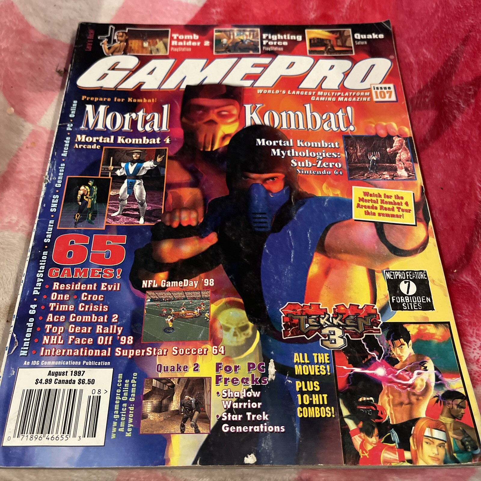 GamePro Magazine Issue 107 August 1997 Mortal Kombat Mythologies Sub Zero Cover