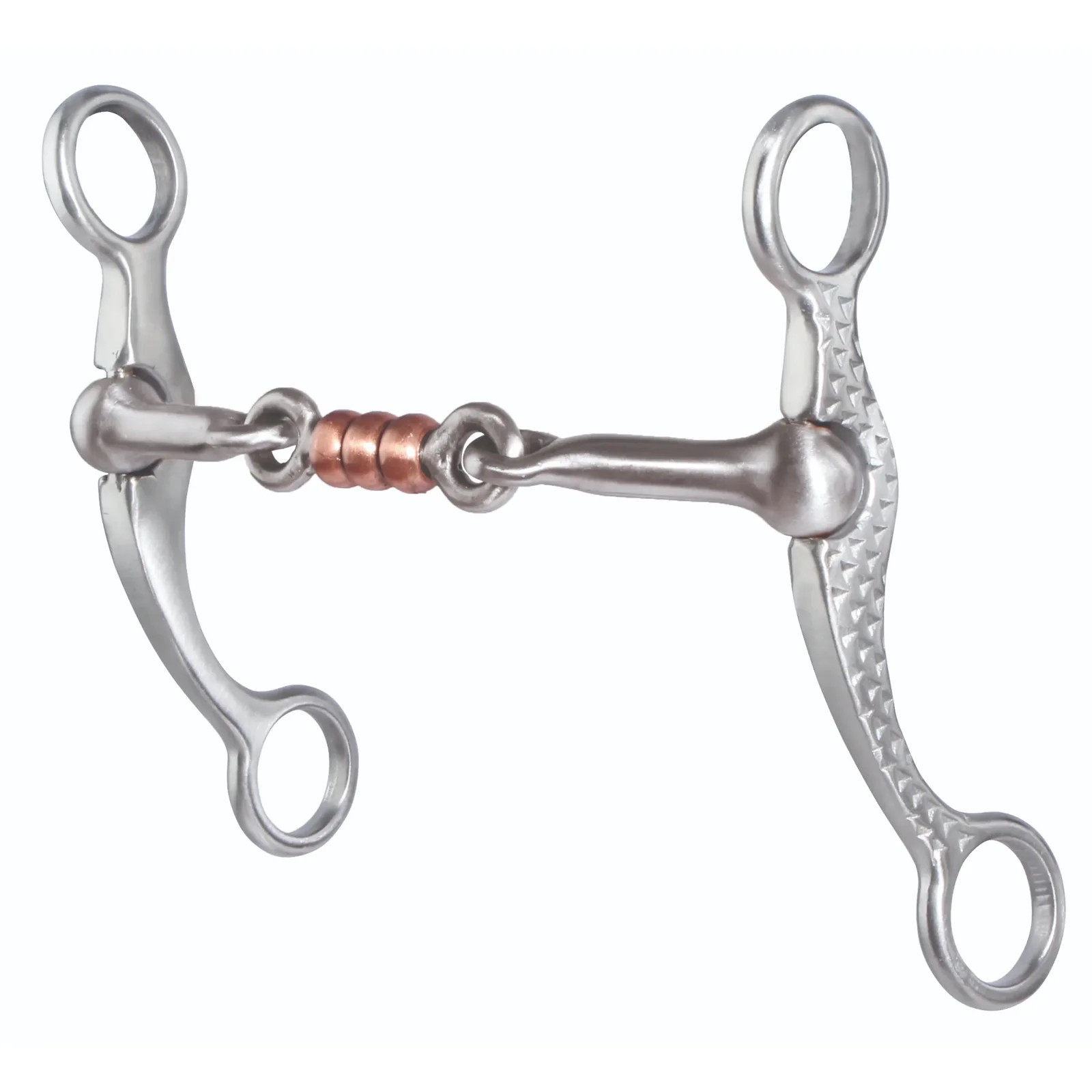 Professional's Choice Rasp Cheek Dogbone Horse Bit - 5 1/4” 3-Piece Mouthpiece