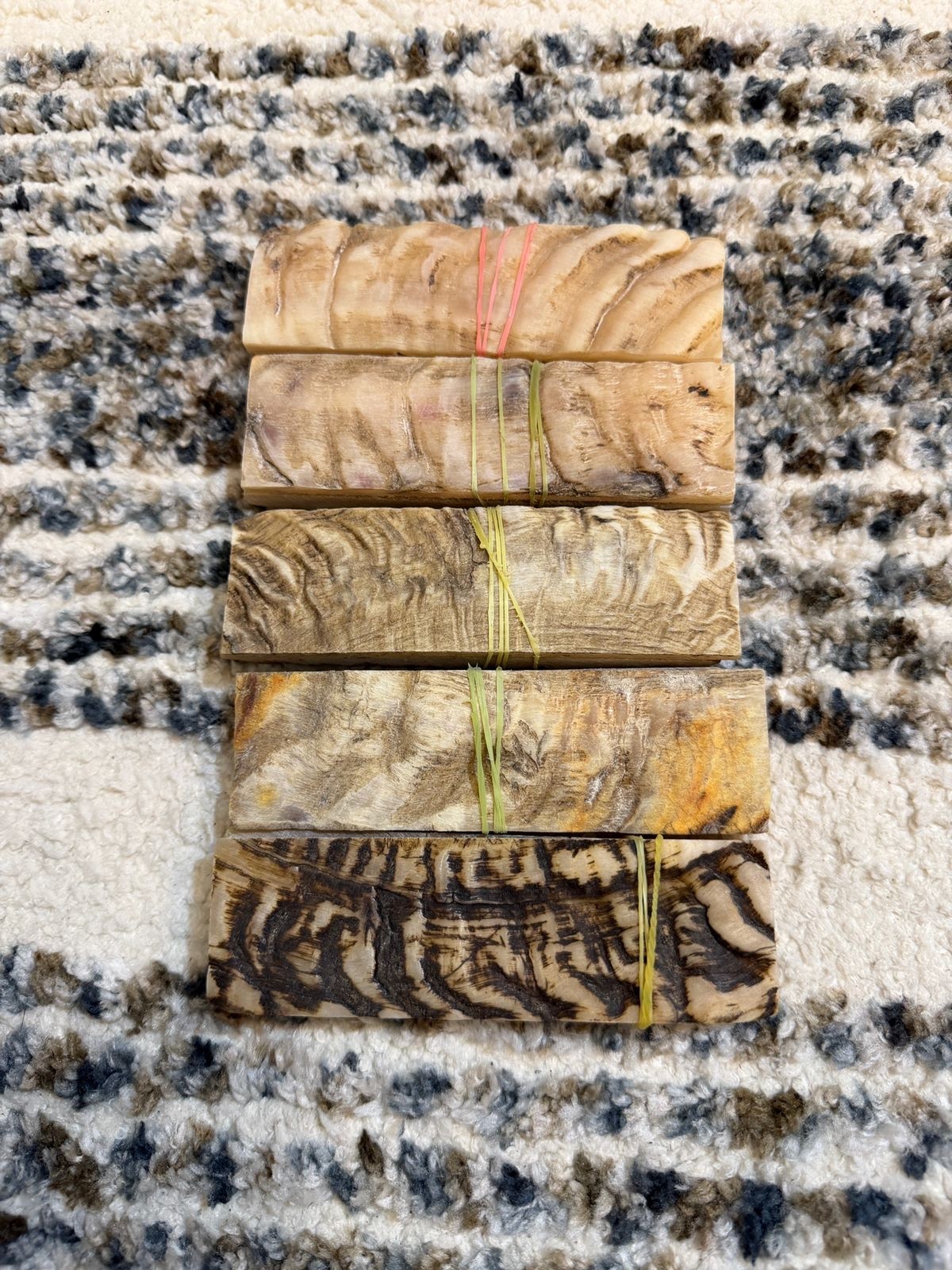 5 Pair Ram Horn Knife Handle Scales Natural Sheep Horn Blanks For Knife Making
