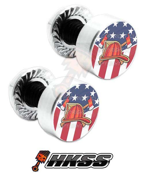 2 Silver Billet Aluminum License Plate Frame Tag Bolts - FIRE DEPT USA RWB DIZ