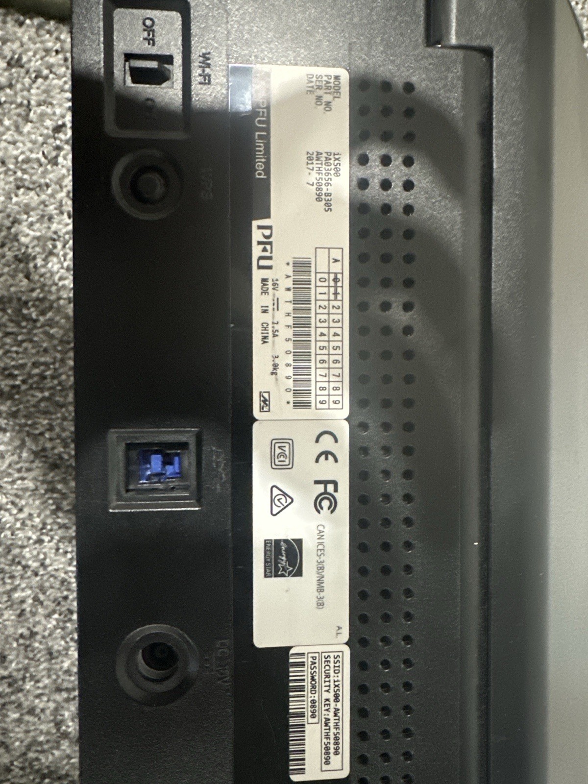 Fujitsu ScanSnap iX500 Duplex Document Scanner WiFi USB Tested Working