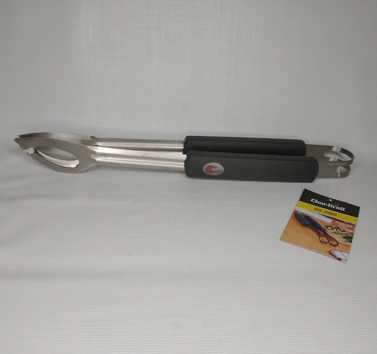 NEW Char-Broil Stainless Steel BBQ Grill Tongs with Cool Touch Handle Grilling