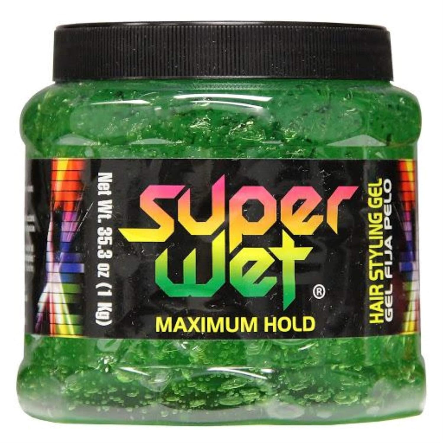 Super Wet Maximum Hold Hair Styling Gel Green, 35.3 oz - 2.2 lb