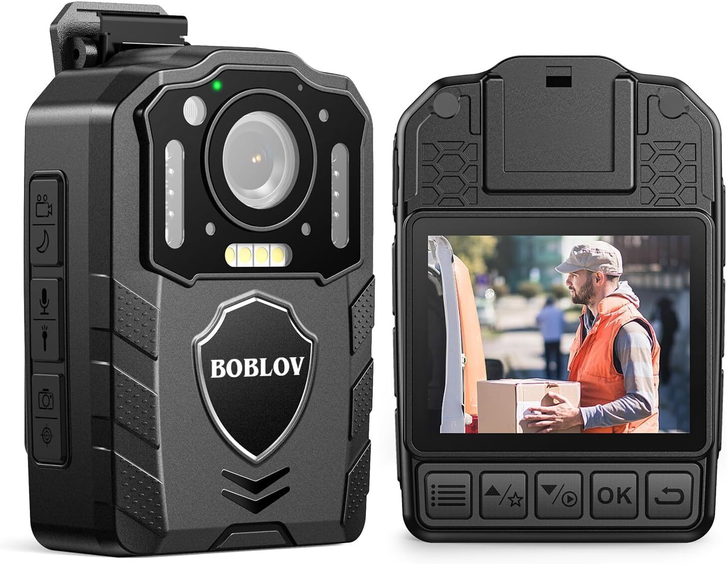 BOBLOV 2K Body Camera with Audio Video Recording Night Vision Police Camcorder