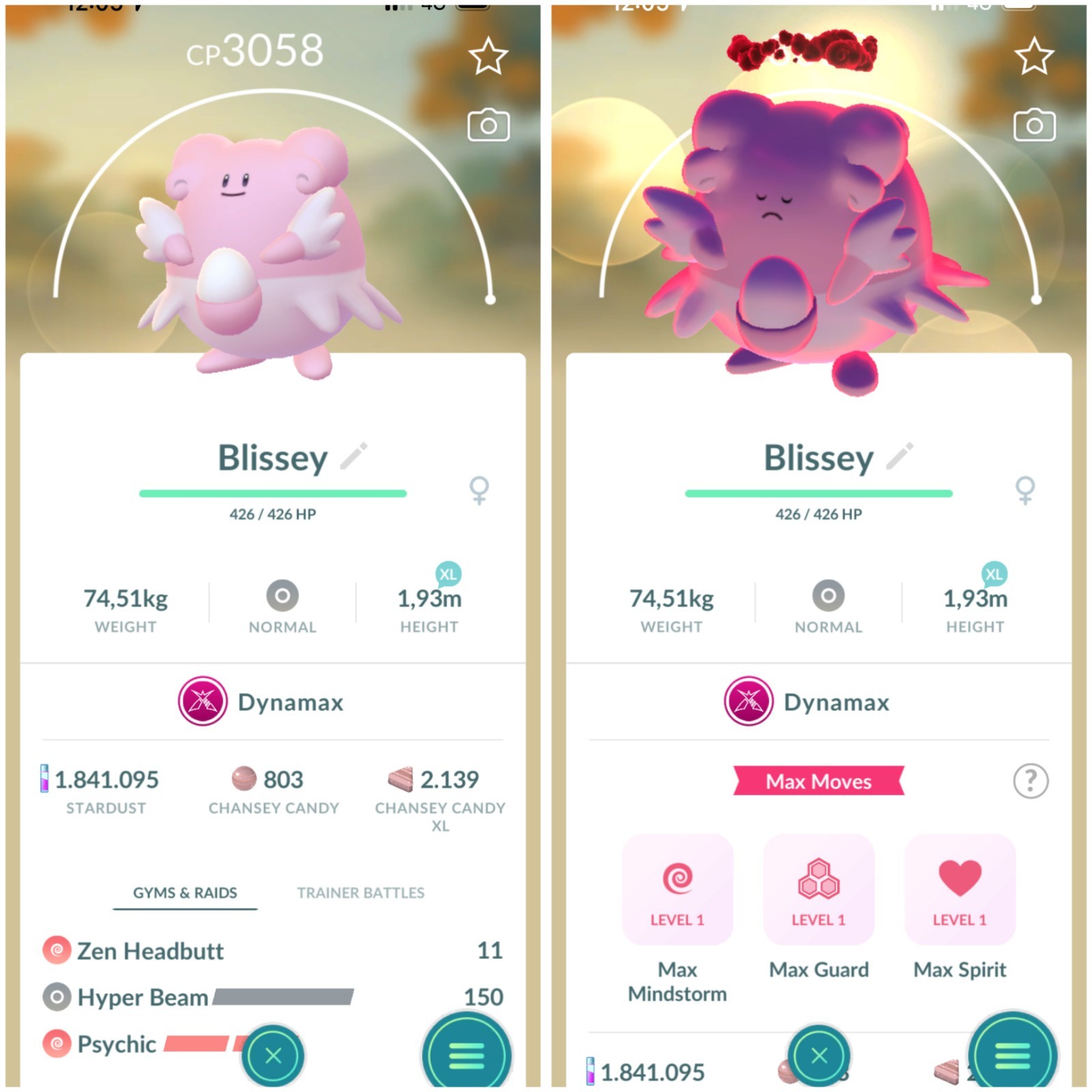 Dynamax Blissey lv50 - 3 Dmax moves  | Tr-de 20K Stardust