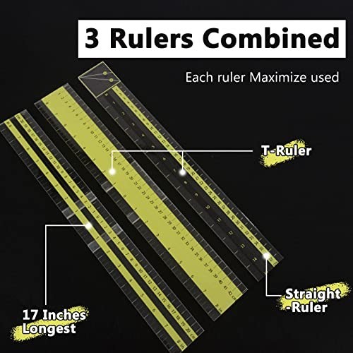 T-Shirt Alignment Ruler Guide Tool - Acrylic Transparent T-Ruler for Centering D