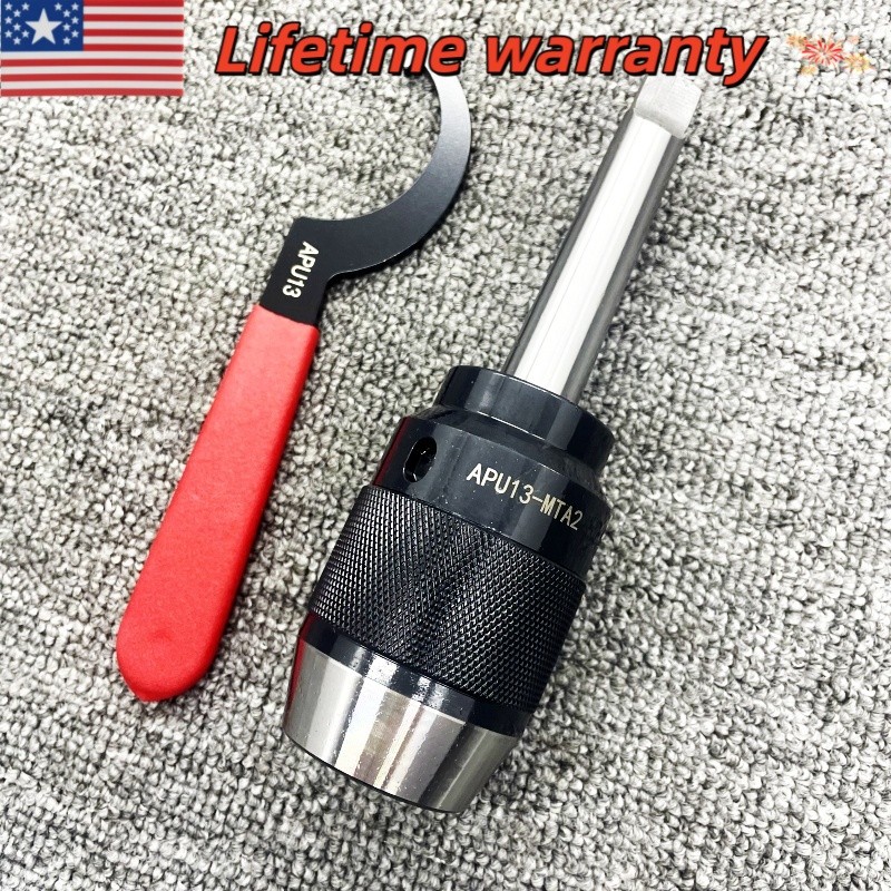 Keyless Drill Chuck with Morse Taper Integral Shank APU13-MAT2 & Spanner Wrench