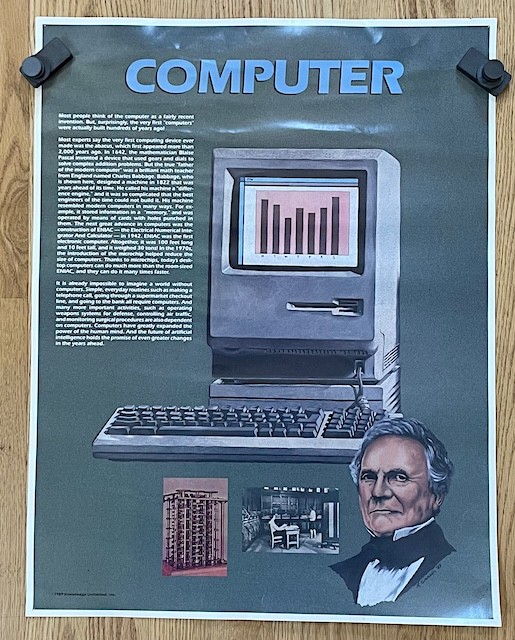 Computer 1989 Classroom Poster Apple Macintosh Mac Plus
