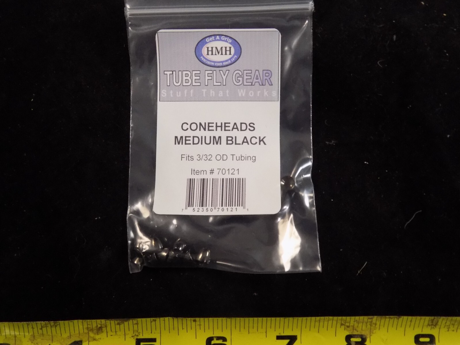 HMH Medium FLY TYING TUBE FLY CONES FITS 3/32" OD TUBING, 10pk. Black