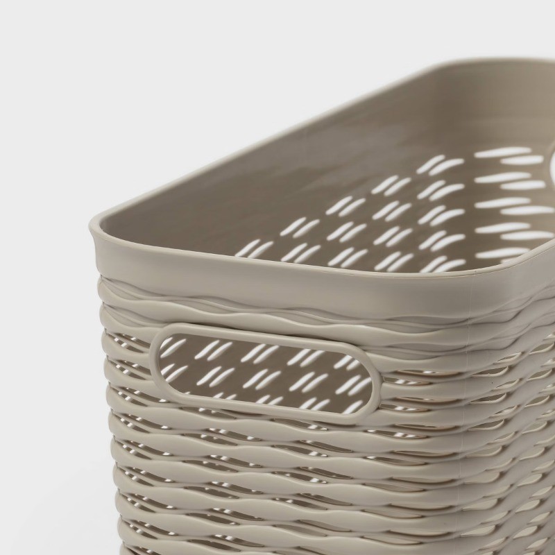 3pk Wave Assorted Decorative Basket 5L Narrow 2c