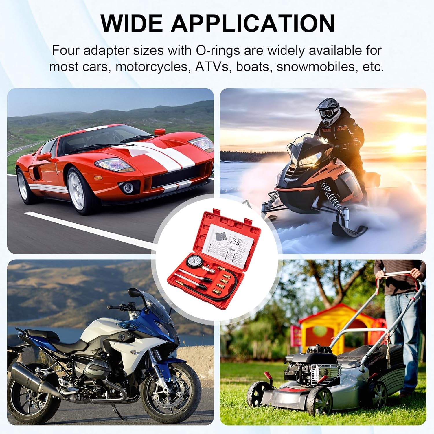 Engine Cylinder Compression Gauge Tester Kit Gas Engine Diagnostic Testing Tool