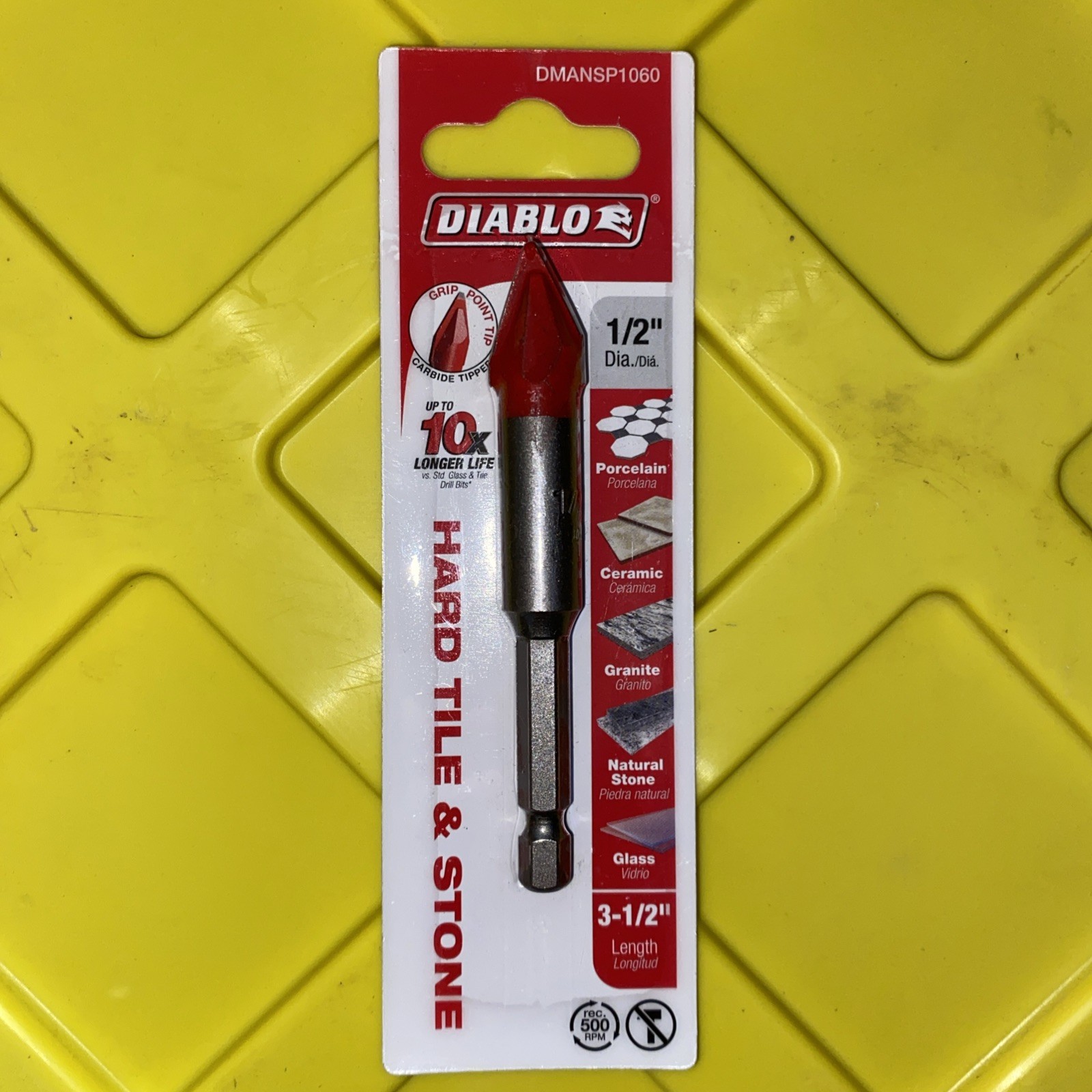 Diablo DMANSP1060 Diablo 1/2" Hard Tile & Stone Carbide Tipped Drill Bit