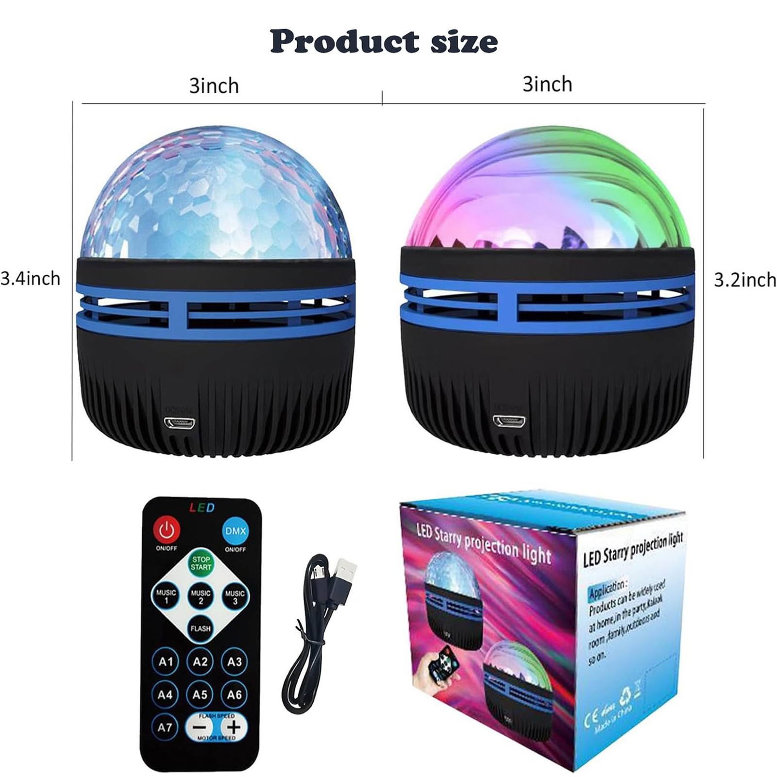 Ocean Wave Projector, Light Projector with Remote Control, Night Black