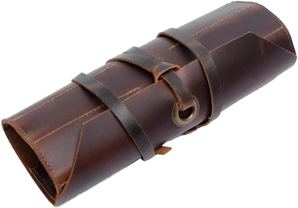 Leather Tool Roll Pouch 10 Slots - Tool Portable Carry on Pouch, Workshop Storag