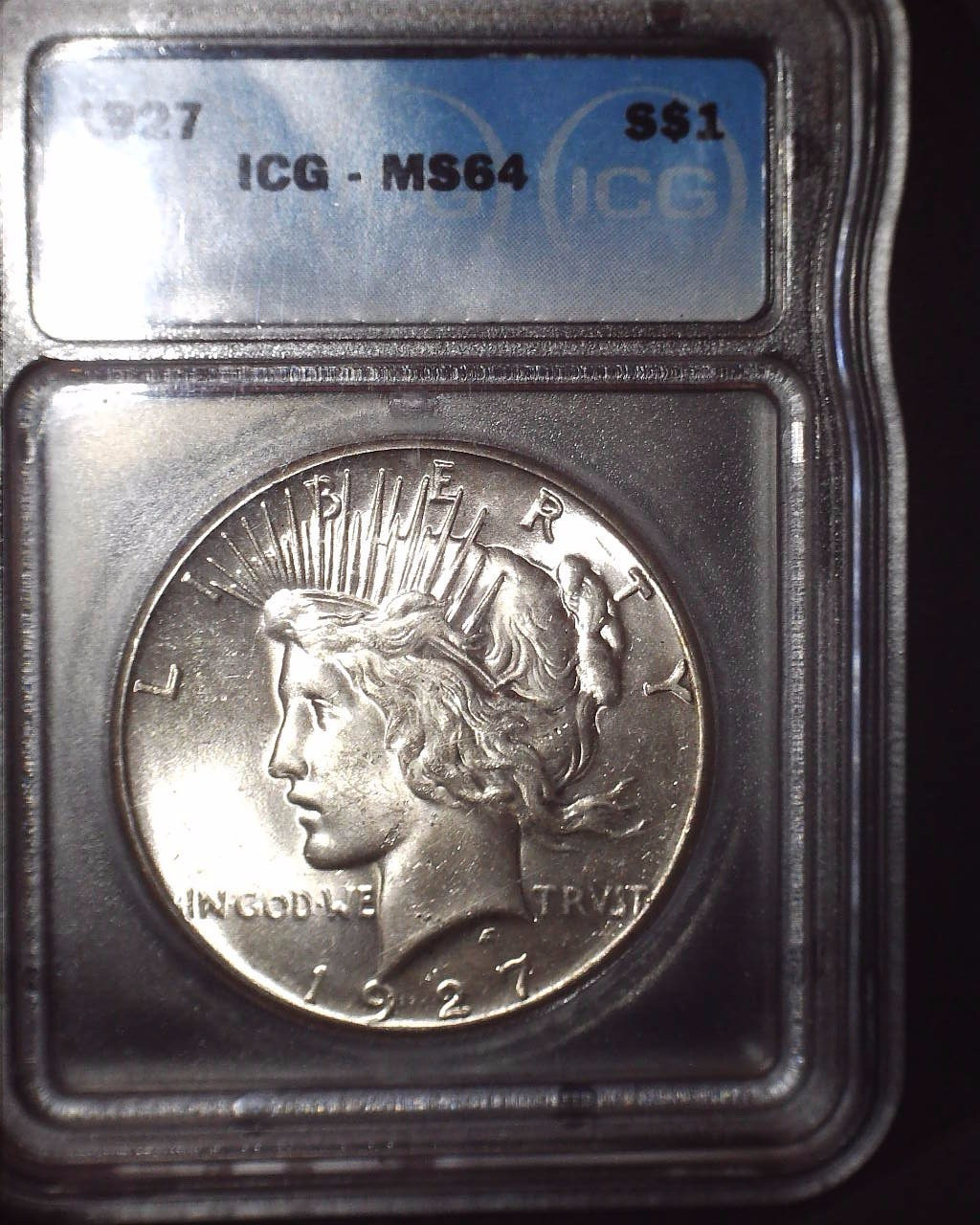1927 Peace Silver Dollar, ICG MS64. Original Patina  and Issue Free !!