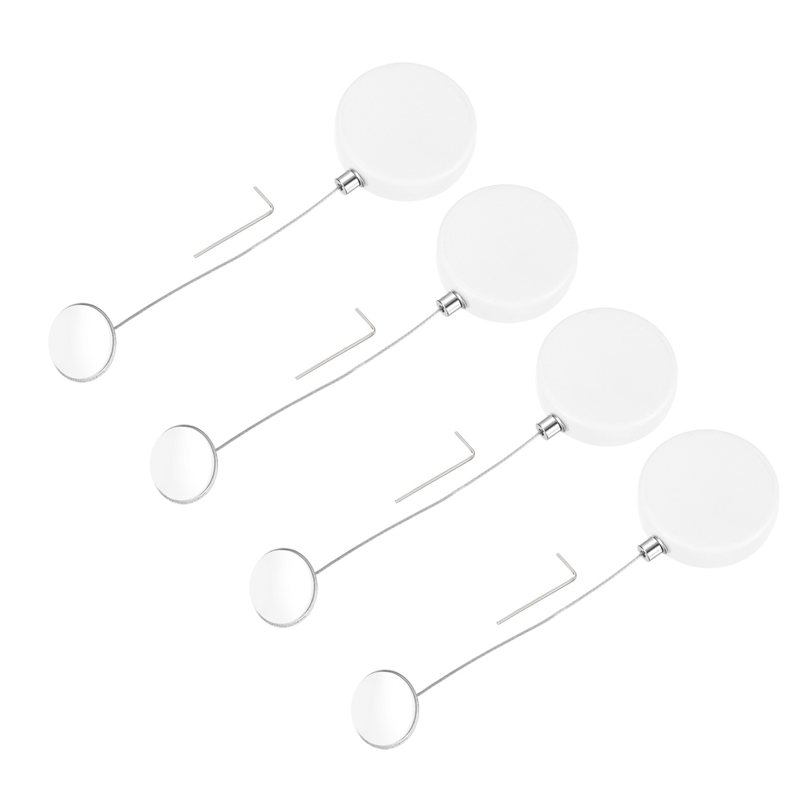 3.3ft Retractable Cable Security Lock with Round Patch Wrench 150 g White,4 Pack