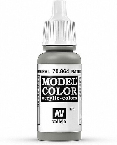 Vallejo Model Color NATURAL STEEL 17ml Bottle - Hobby and Model Acrylic Paint