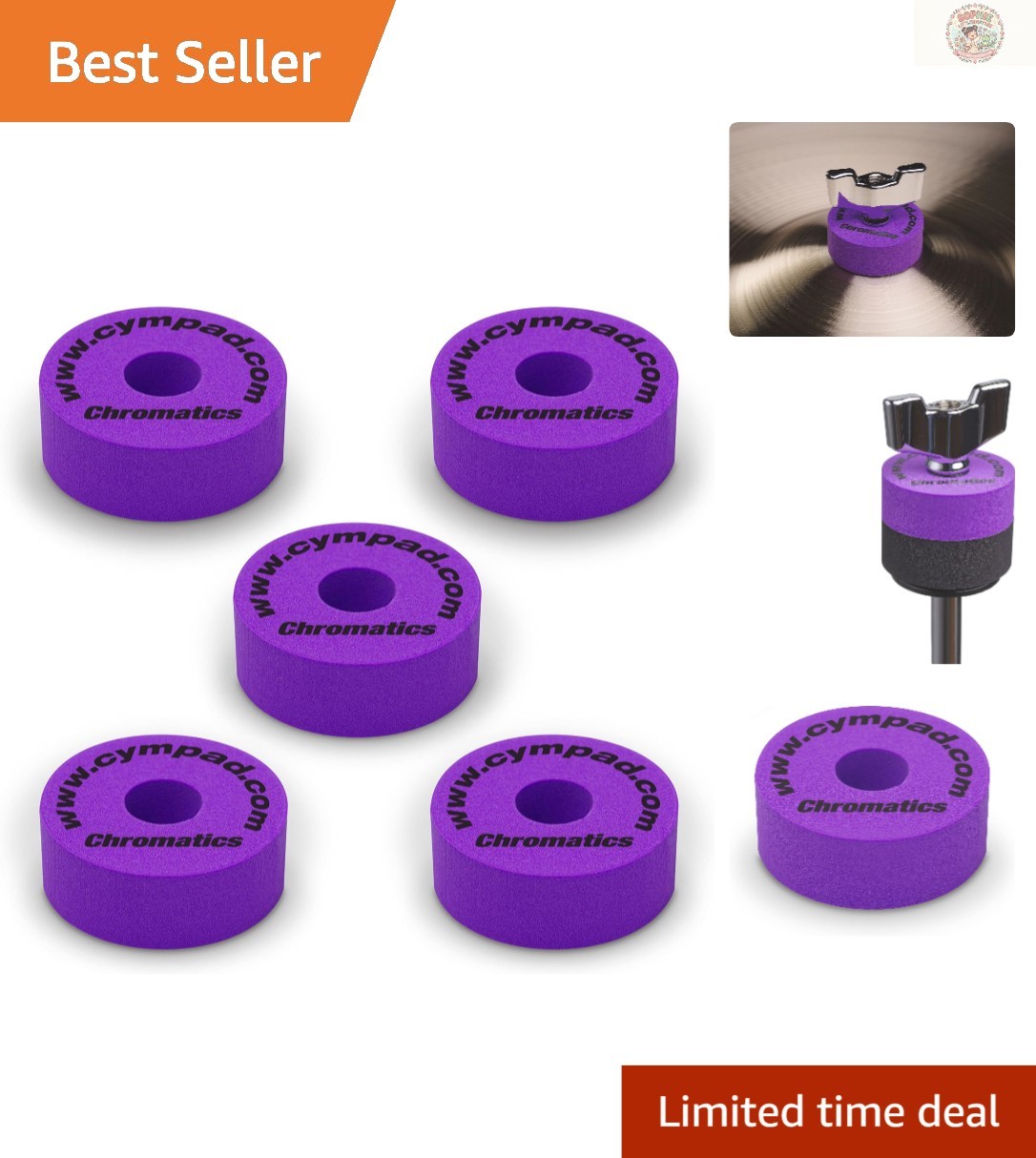 High-Density Memory Foam Cymbal Pads for Superior Suspension - Purple Set of 5
