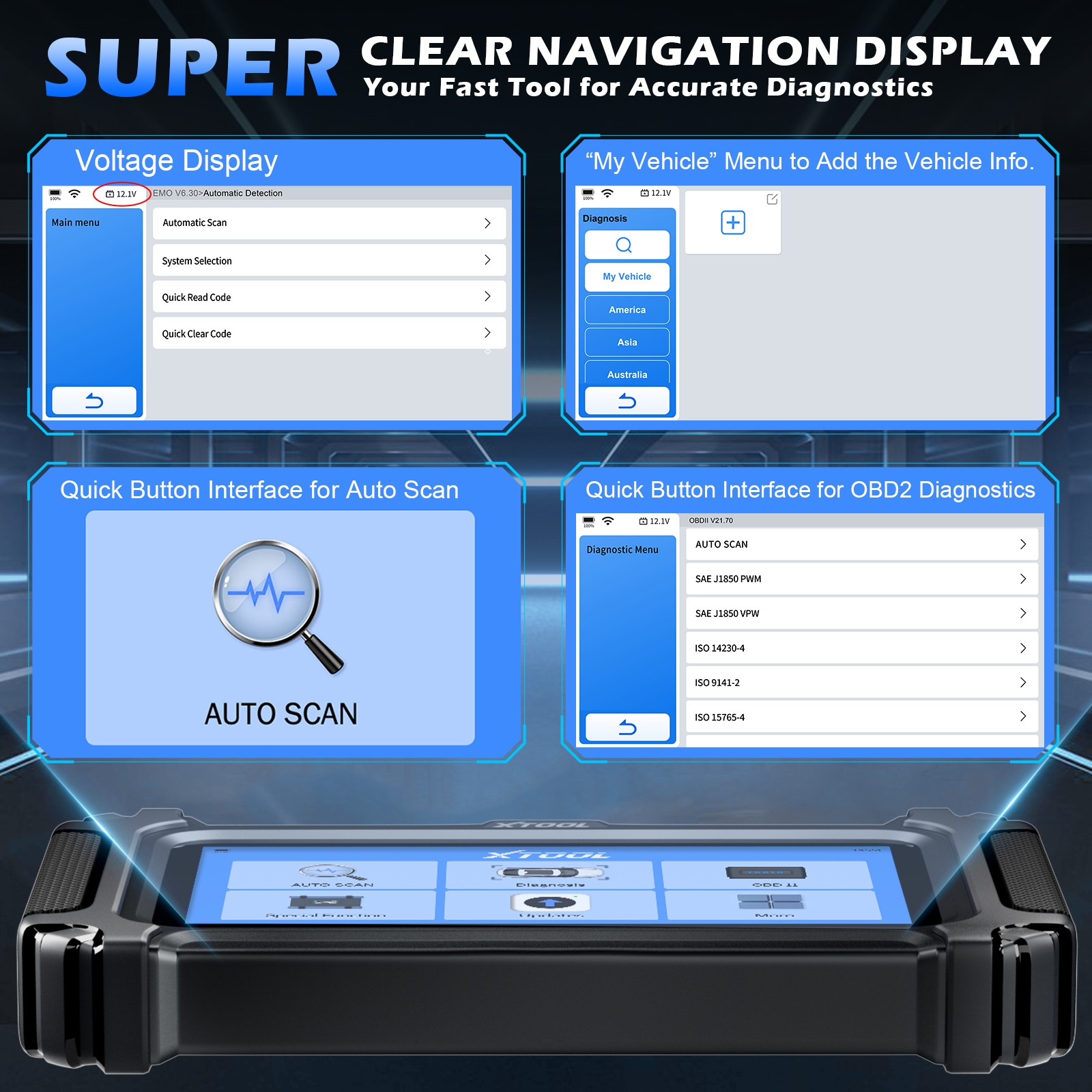 XTOOL D5 OBD2 Scanner Engine ABS SRS Transmission Diagnostic Tool Code Reader