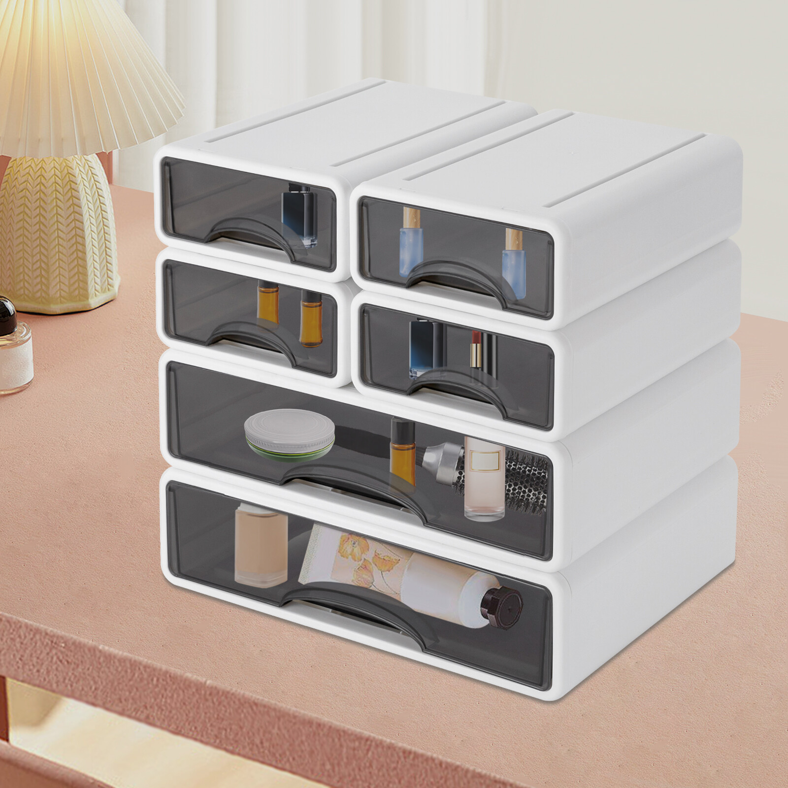 13.4*9.8*13 in PP Rectangular Desktop Organizer Office 6-drawer Organizer