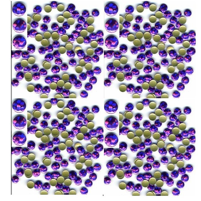 HOLOGRAM Round Nailheads PURPLE 3mm Hotfix IronON 1gr