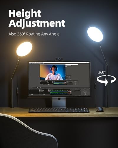 10.2" Desk Ring Light with Stand for Video Call, Ring Light for Desk with