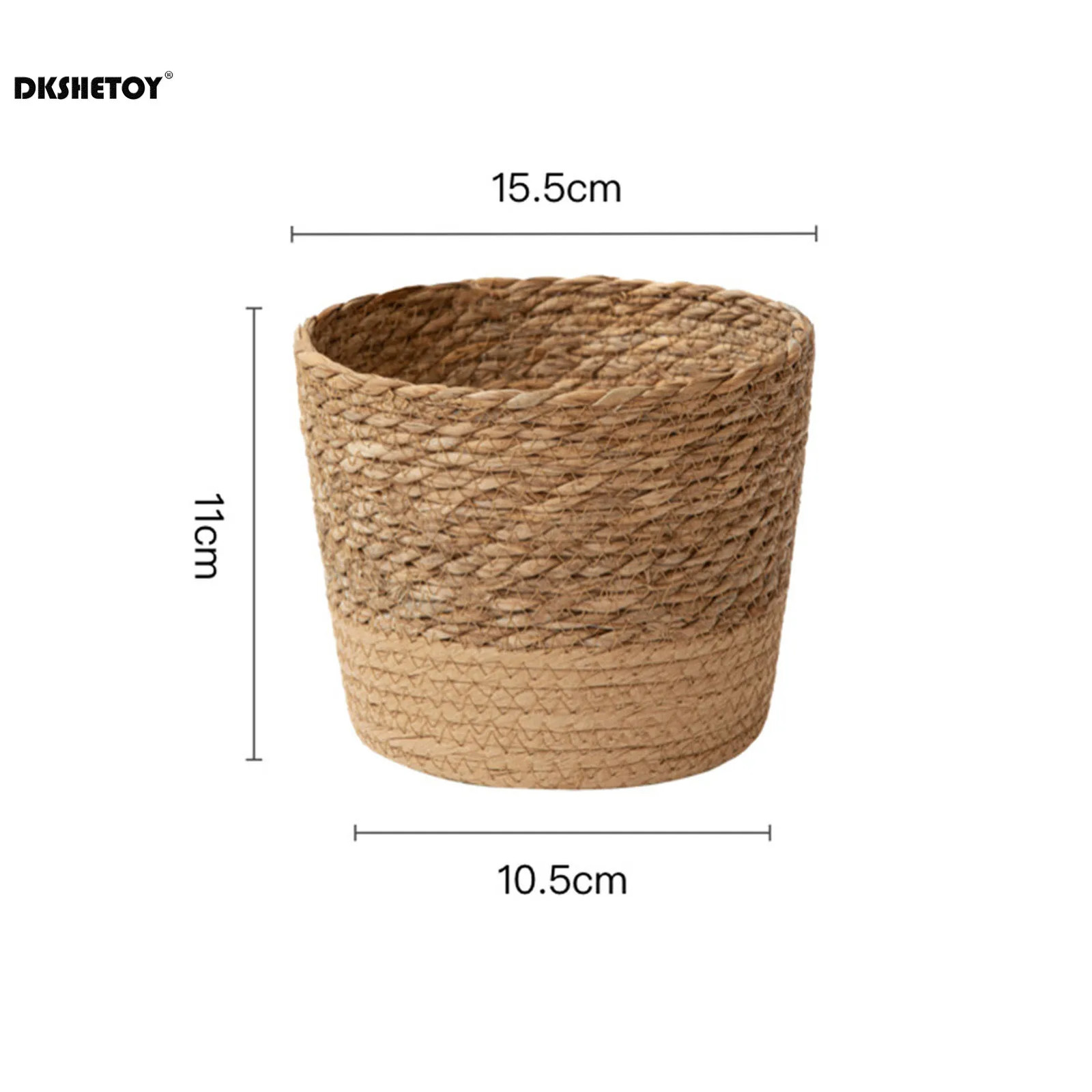 Natural Seaweed Woven Flowerpot Vintage Style Flower Basket Large Capacity Straw