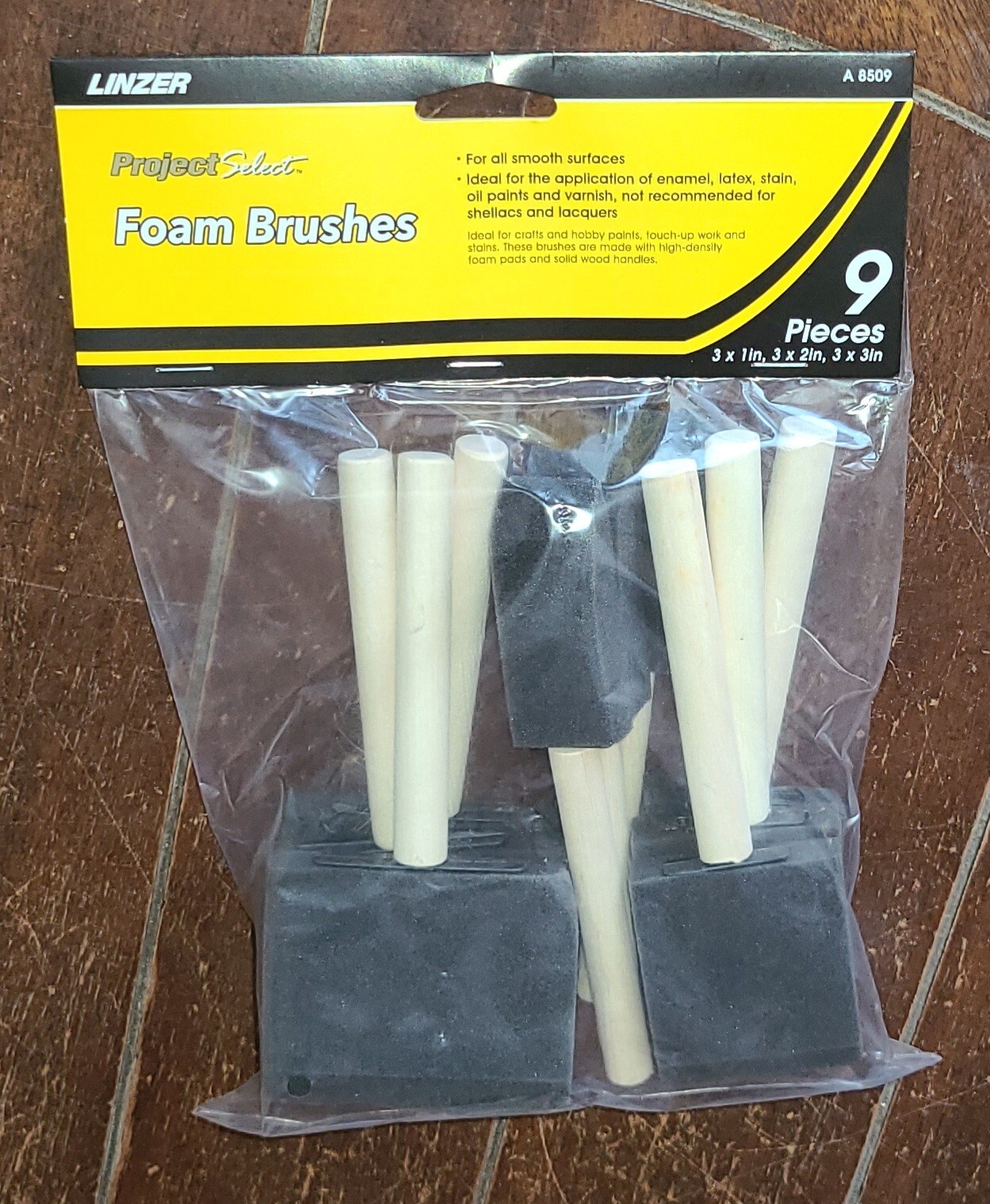 LINZER Project Select 9 Piece Foam Brushes for Smooth Surfaces #A8509