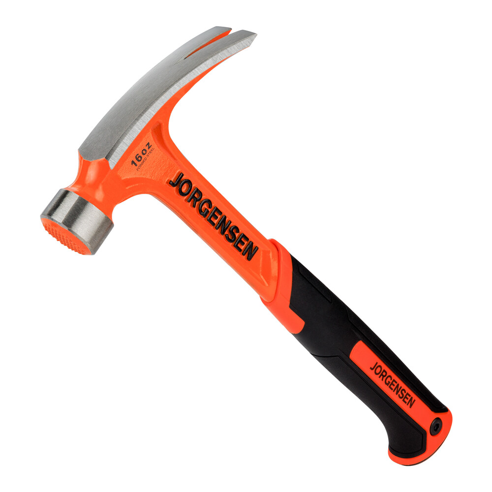 Jorgensen 16oz Framing Hammer Straight Rip Claw Hammer W/Shock Reduction Grip