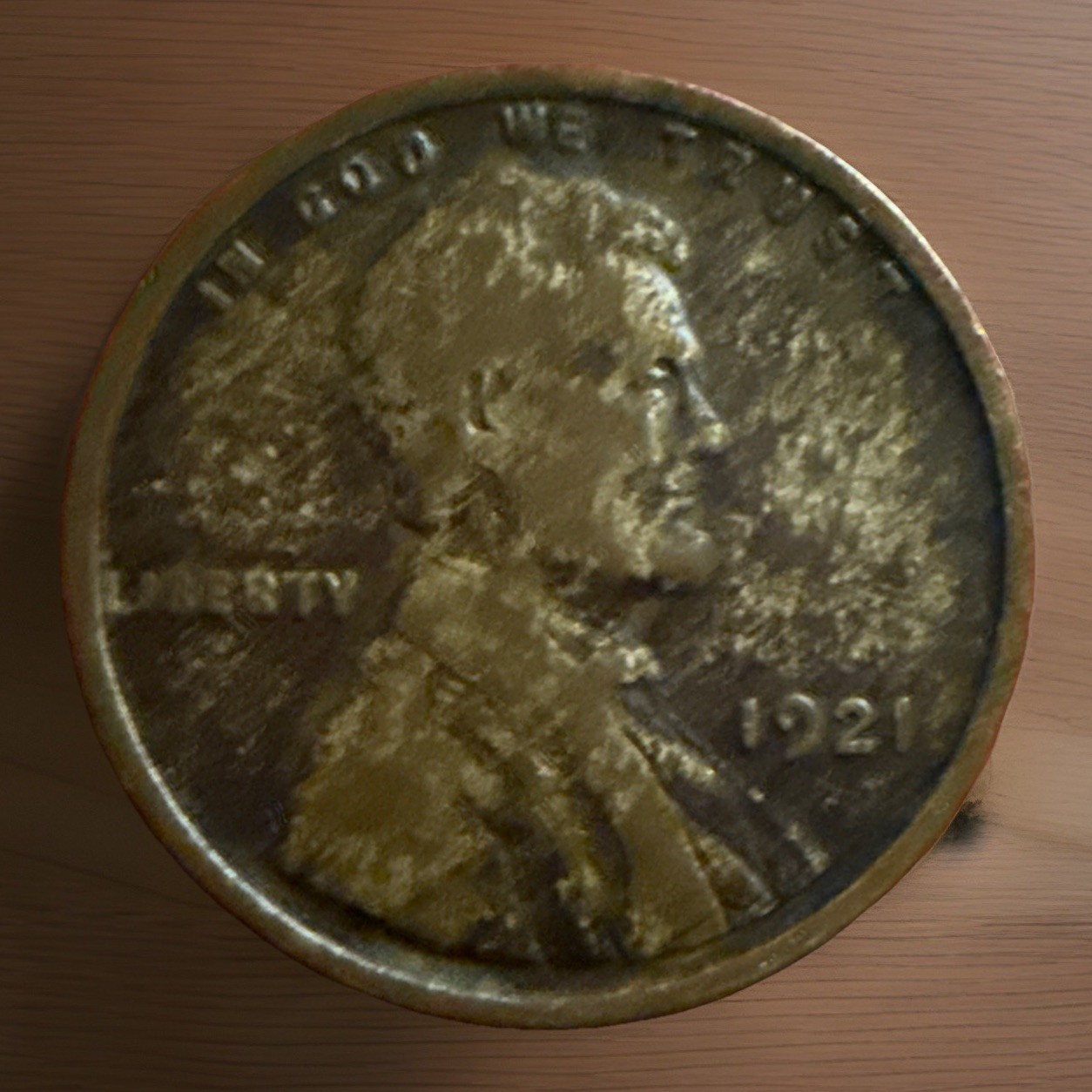 1921-P Woody Wood-Grain Sold As Pictured Lincoln Wheat Cent #2315