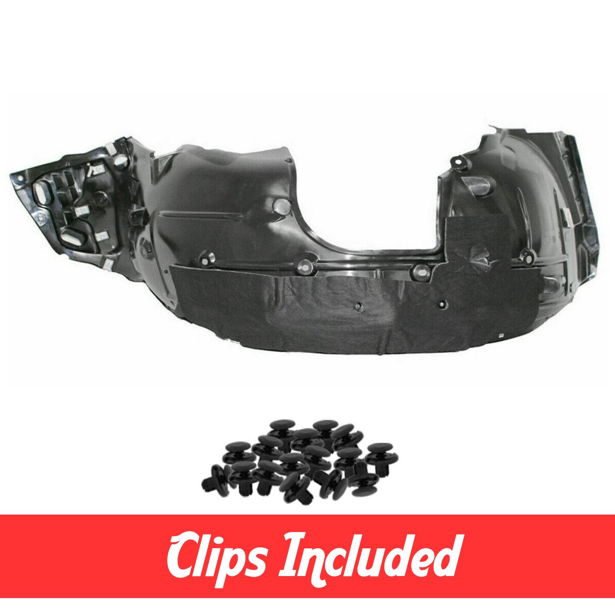 Left Side Fender Liner w/ Clips For 2019-2021 Honda Civic Sedan Coupe HO1248186