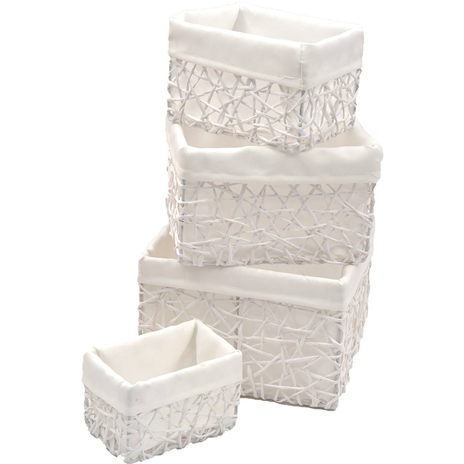 Evideco Paper Rope Storage Utilities Baskets Totes Set of 4 Solid Colors