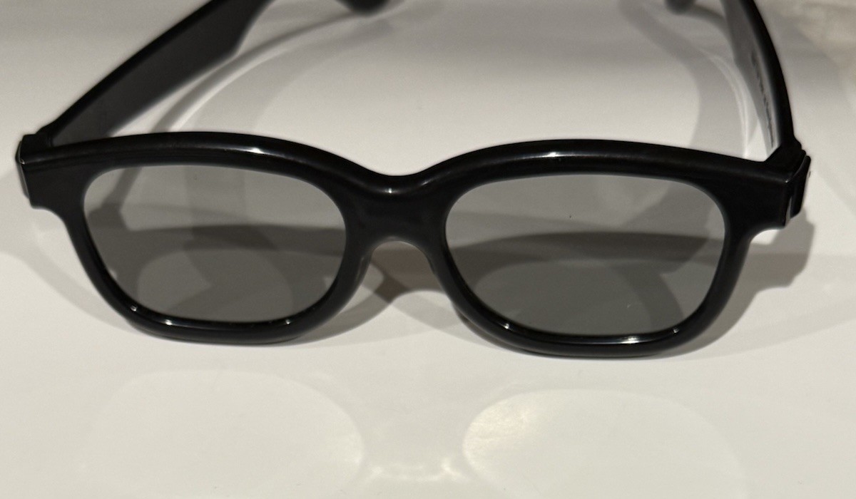 Real D 3D Glasses Video Movies Black Thick Frame 6" Long Retro Style - Set Of 2