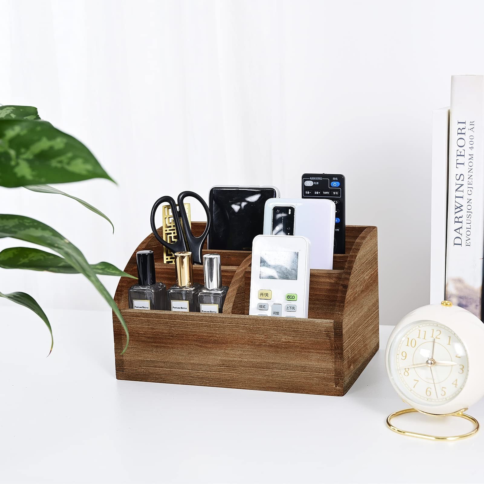 BONNY DODO Remote Control Holders Organizer Box for Table Small Solid Wooden ...