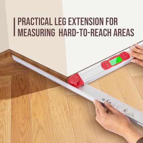 16-Inch Digital Angle Finder with MTR & COM, 0–220° Protractor with Backlit