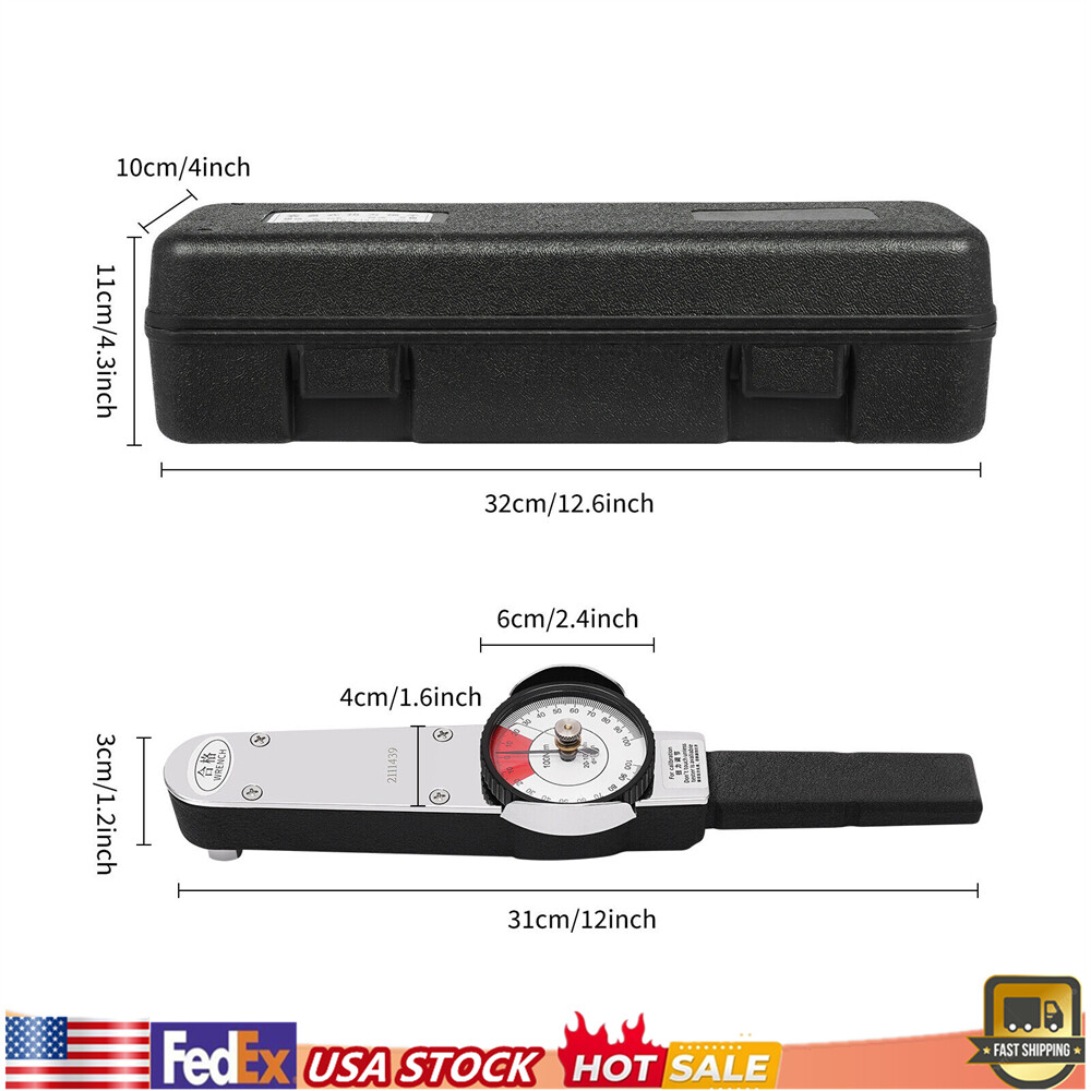 Dial Indicator Torque Wrench Indicating Torquemeter Torque Testing 0-100n.m USA