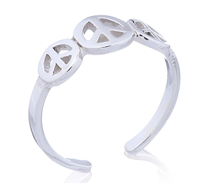 Sterling Silver Peace Toe Ring