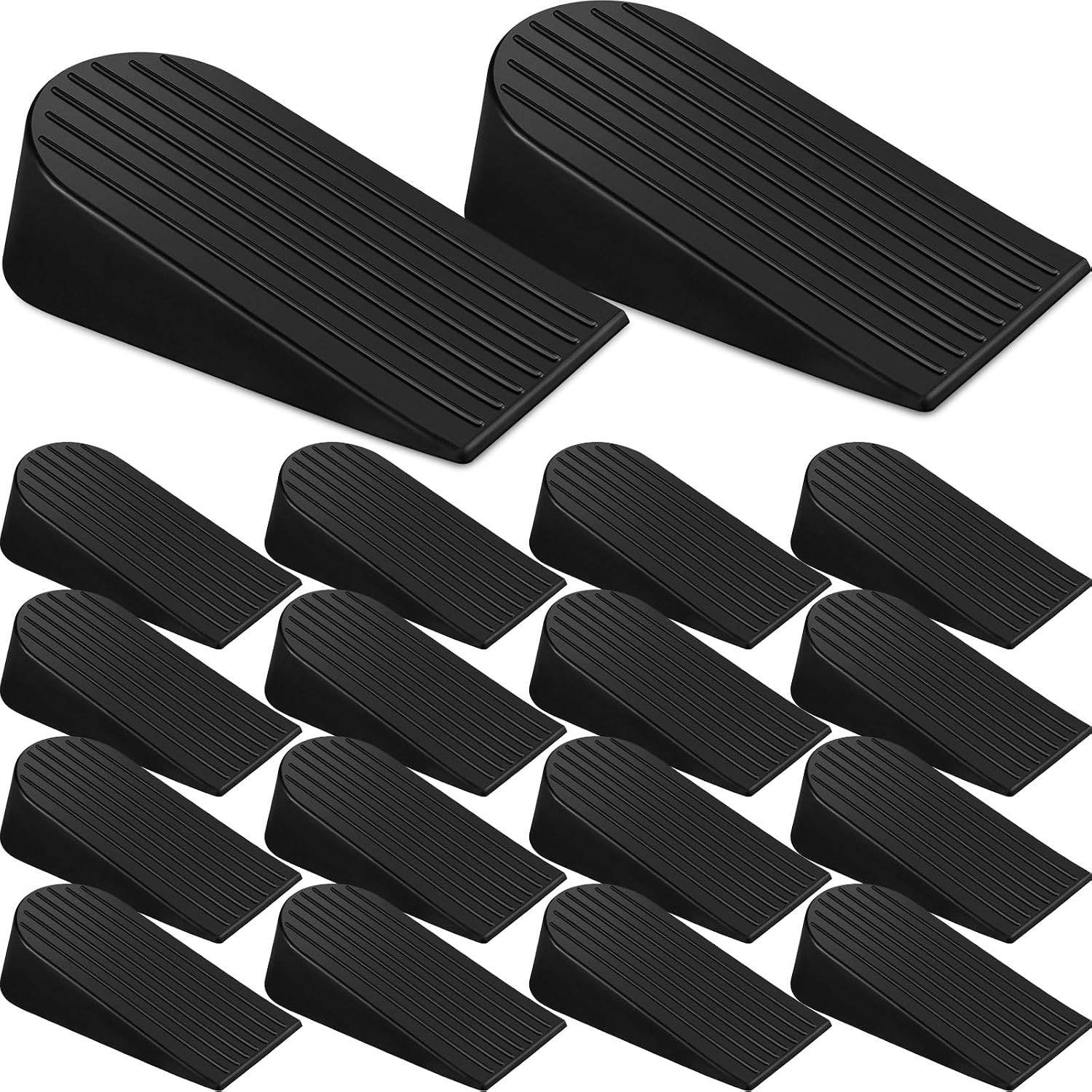 16 Pack Large Door Stoppers Heavy Duty Rubber Stopper for Bottom of Door Wedge S