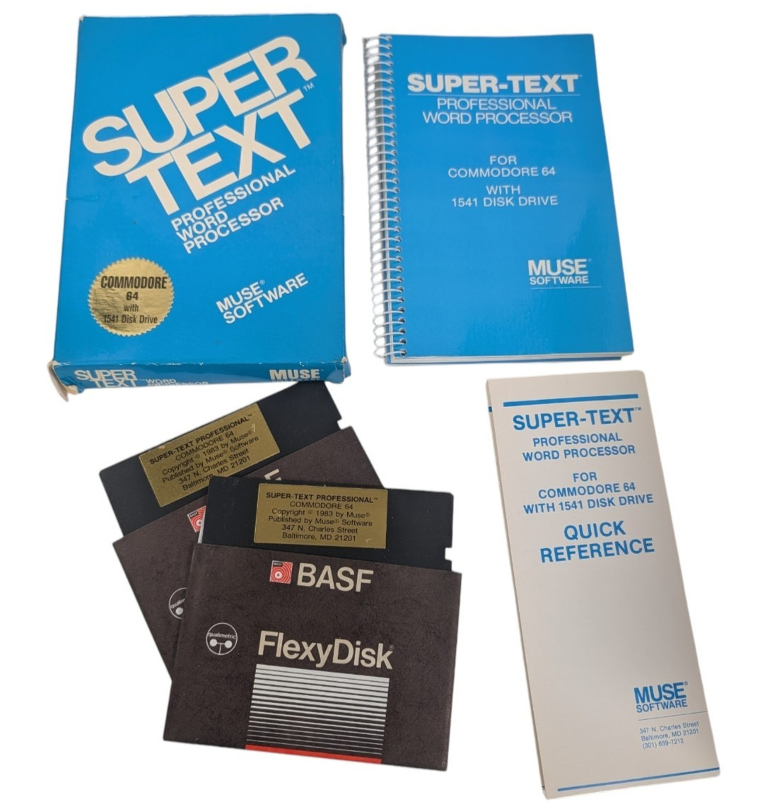 VTG 80s Super-Text Super Text Professional Word Processor Commodore 64 MUSE