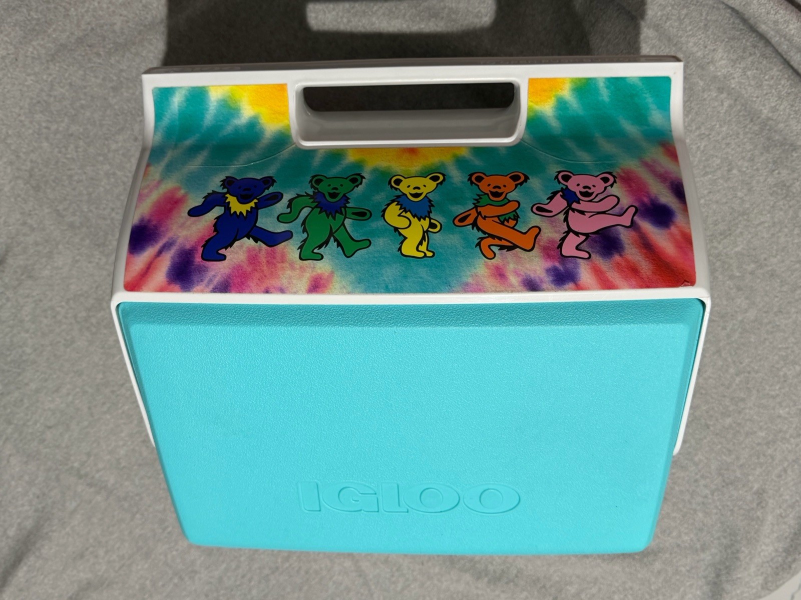 Igloo Grateful Dead Bears Cooler Storage Lunch Box Tie Dye Plastic Case Preowned