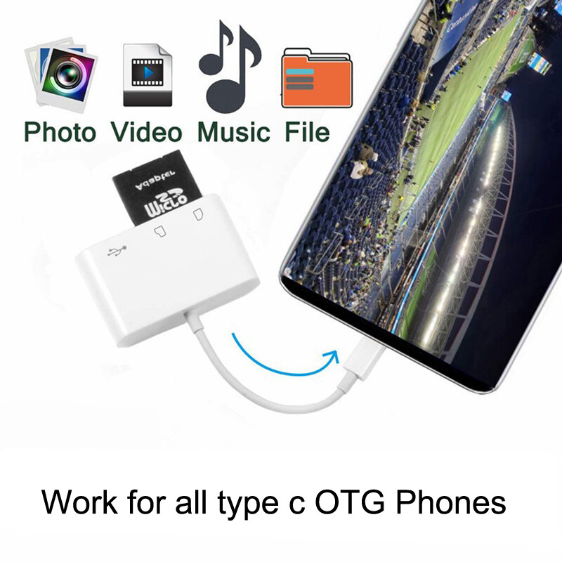 Type C OTG Adapter SD TF Card Reader USB Camera Connection Kit For iPad Pro MAC