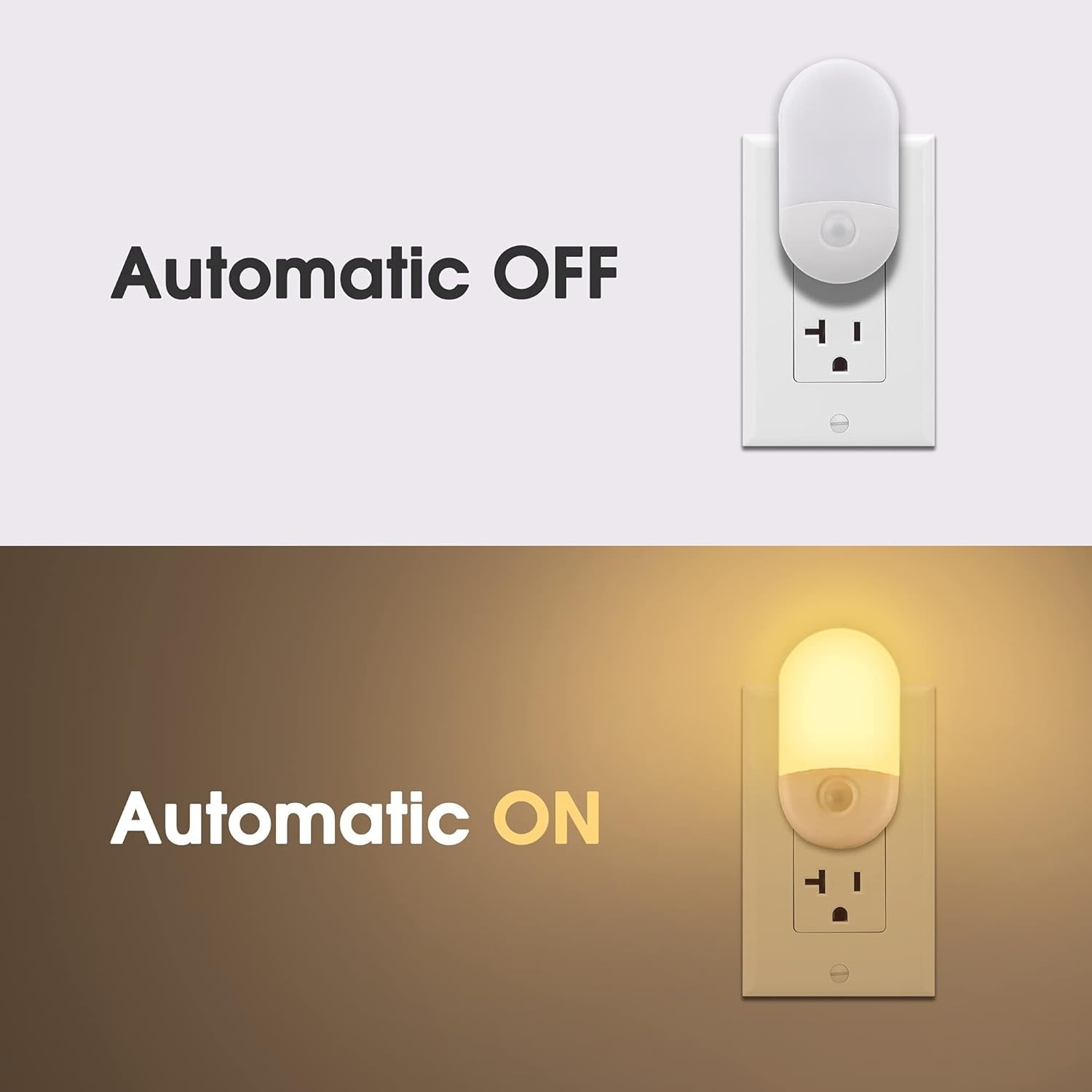 Night Lights Plug into Wall, [2 Pack] LED Dimmable Night Light with Light Sensor