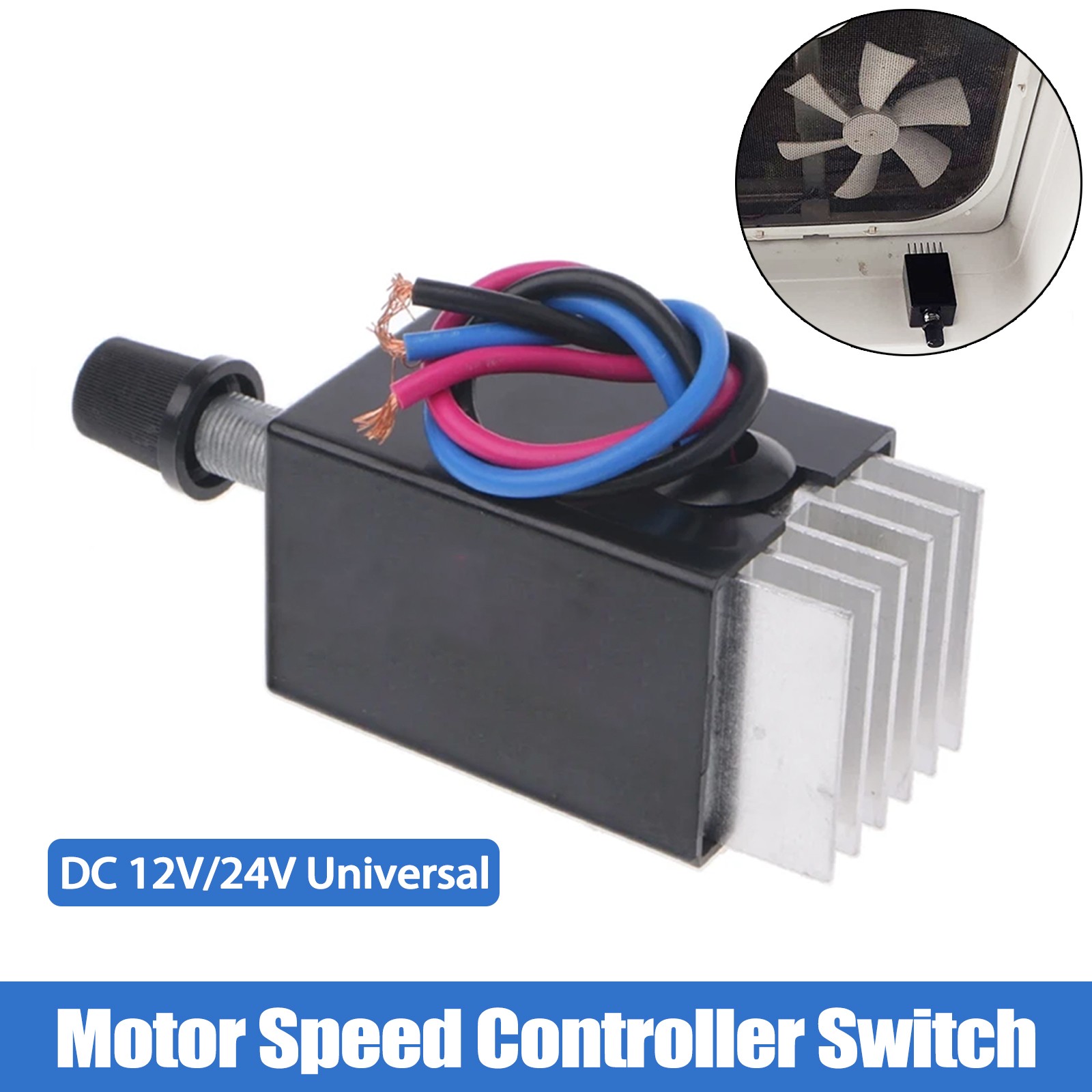 DC 12V 24V Motor Speed Controller Switch Car Fan Bulb Heater  Air-Conditioner