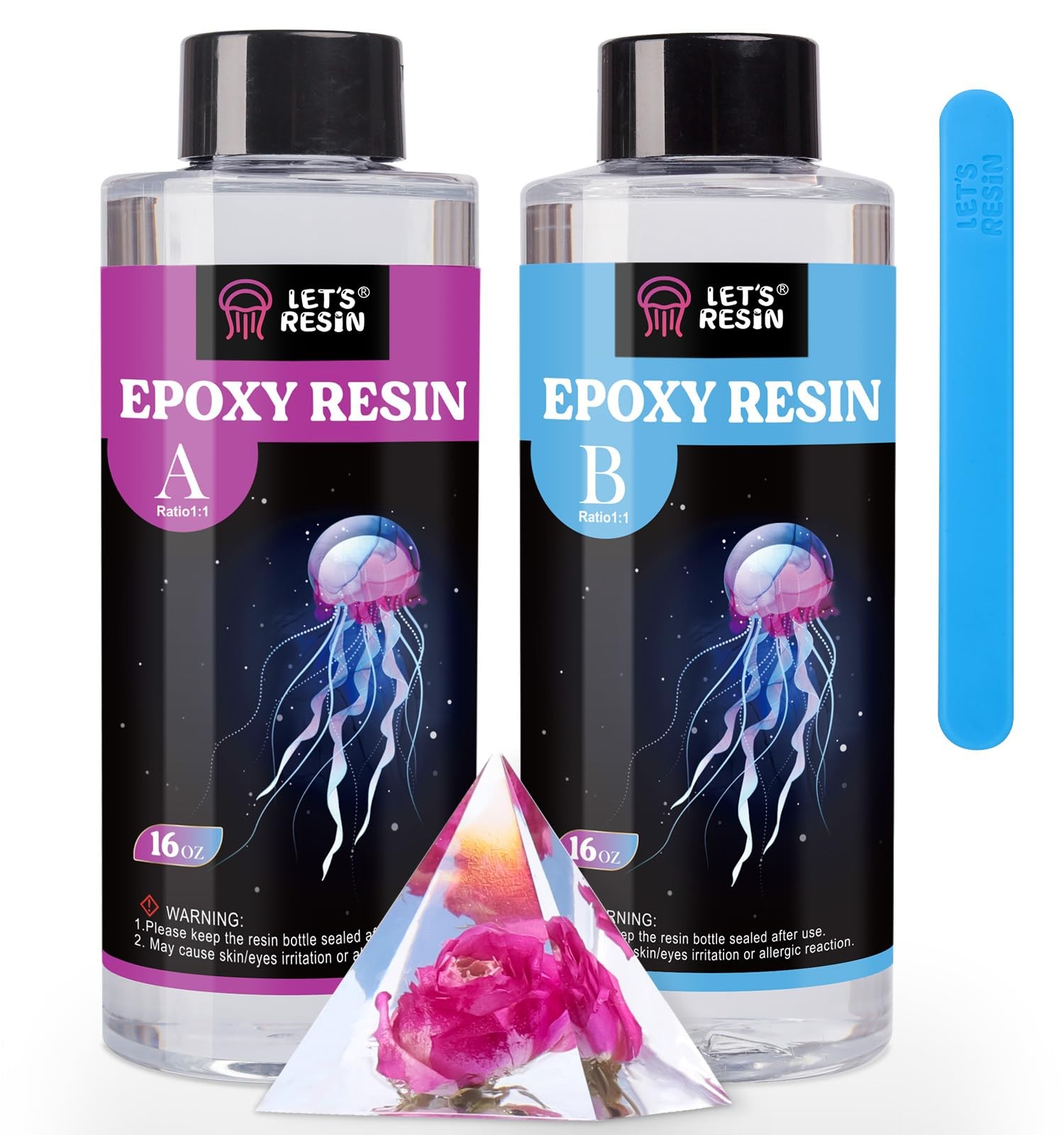 Crystal Clear Epoxy Resin 32oz Low Odor Anti-Yellowing for Crafts & Molds